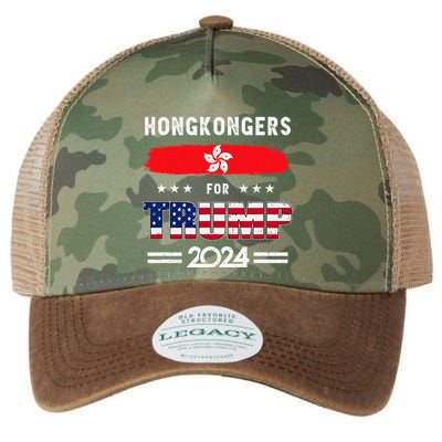 Hong Kongers For Trump 2024 Hong Kong Flag Patriotic Legacy Tie Dye Trucker Hat