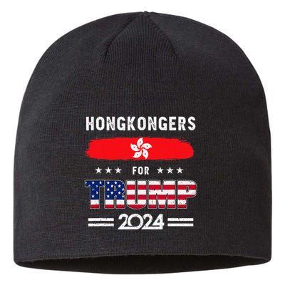 Hong Kongers For Trump 2024 Hong Kong Flag Patriotic Sustainable Beanie