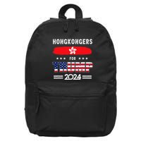 Hong Kongers For Trump 2024 Hong Kong Flag Patriotic 16 in Basic Backpack