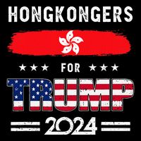 Hong Kongers For Trump 2024 Hong Kong Flag Patriotic 16 in Basic Backpack