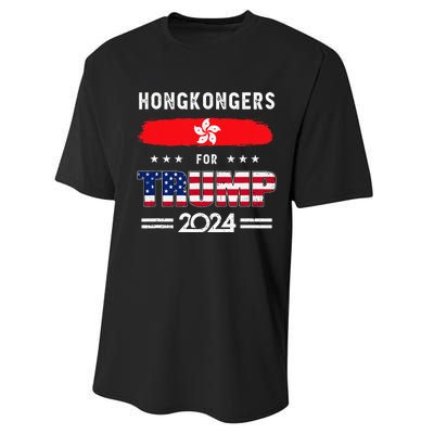 Hong Kongers For Trump 2024 Hong Kong Flag Patriotic Performance Sprint T-Shirt