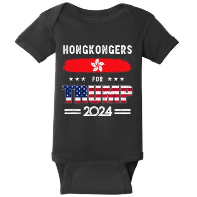 Hong Kongers For Trump 2024 Hong Kong Flag Patriotic Baby Bodysuit