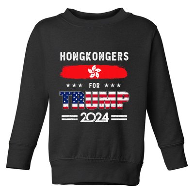 Hong Kongers For Trump 2024 Hong Kong Flag Patriotic Toddler Sweatshirt