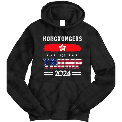 Hong Kongers For Trump 2024 Hong Kong Flag Patriotic Tie Dye Hoodie