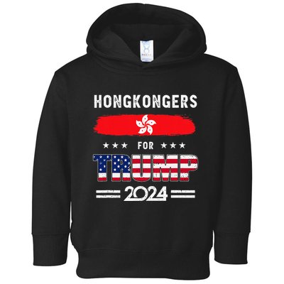 Hong Kongers For Trump 2024 Hong Kong Flag Patriotic Toddler Hoodie
