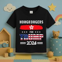 Hong Kongers For Trump 2024 Hong Kong Flag Patriotic Toddler T-Shirt