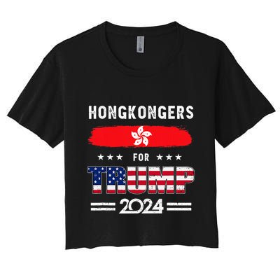 Hong Kongers For Trump 2024 Hong Kong Flag Patriotic Crop Top