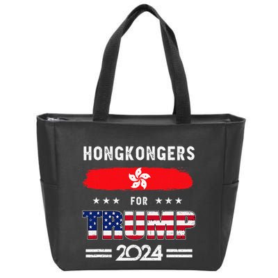 Hong Kongers For Trump 2024 Hong Kong Flag Patriotic Zip Tote Bag