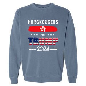 Hong Kongers For Trump 2024 Hong Kong Flag Patriotic Garment-Dyed Sweatshirt