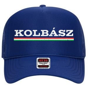 Hungarian Kolbasz Funny Hungary Traditional Food Dish High Crown Mesh Back Trucker Hat