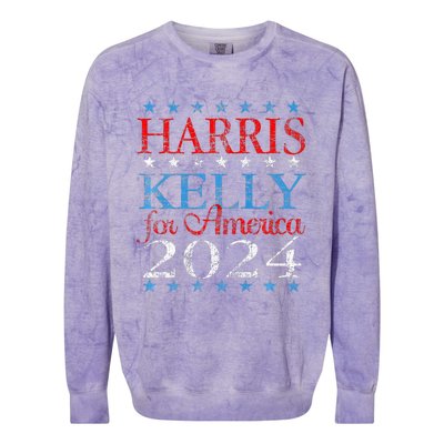 Harris Kelly For America 2024 Kamala Harris Mark Kelly Colorblast Crewneck Sweatshirt