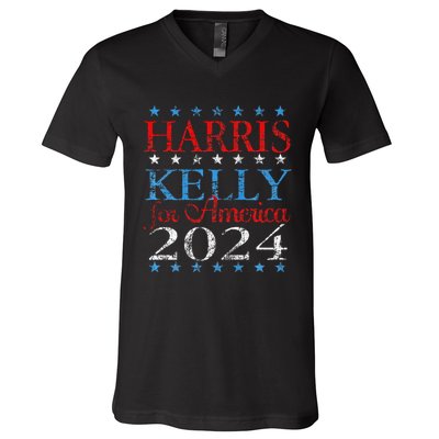 Harris Kelly For America 2024 Kamala Harris Mark Kelly V-Neck T-Shirt