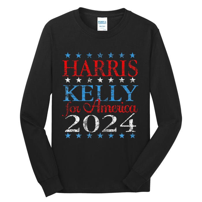 Harris Kelly For America 2024 Kamala Harris Mark Kelly Tall Long Sleeve T-Shirt