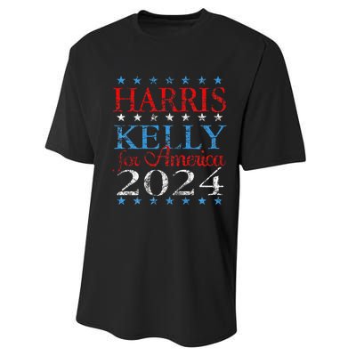 Harris Kelly For America 2024 Kamala Harris Mark Kelly Performance Sprint T-Shirt