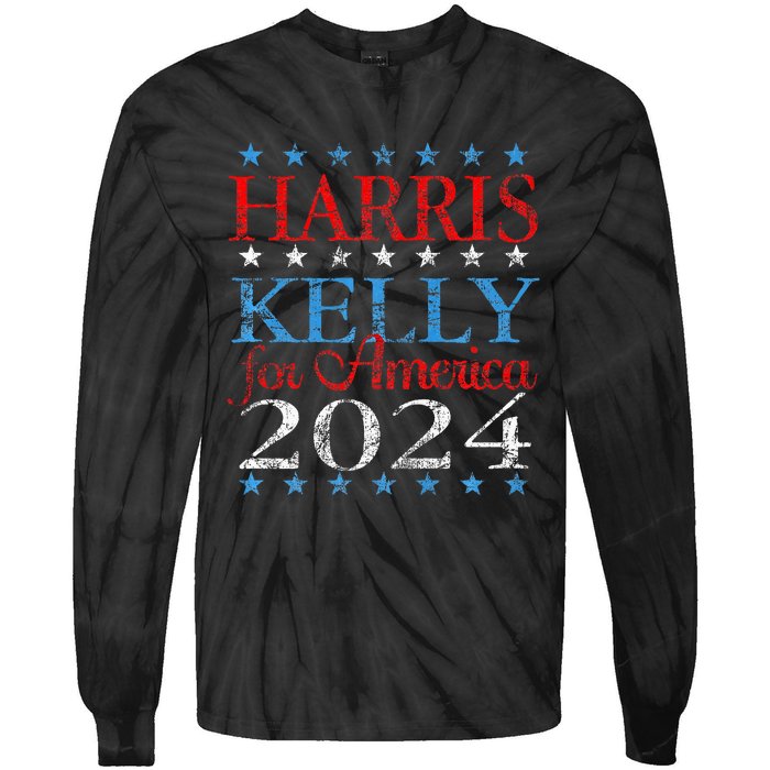 Harris Kelly For America 2024 Kamala Harris Mark Kelly Tie-Dye Long Sleeve Shirt