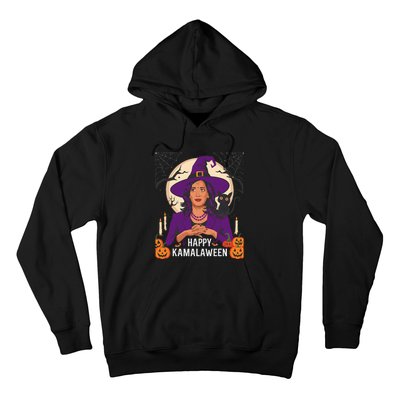 Happy Kamalaween Funny Halloween Kamala Harris Witchy Cat Hoodie