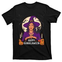 Happy Kamalaween Funny Halloween Kamala Harris Witchy Cat T-Shirt