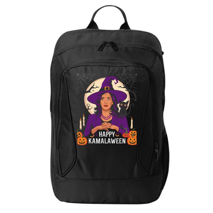 Happy Kamalaween Funny Halloween Kamala Harris Witchy Cat City Backpack