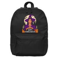 Happy Kamalaween Funny Halloween Kamala Harris Witchy Cat 16 in Basic Backpack