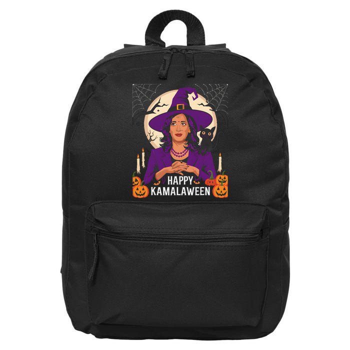 Happy Kamalaween Funny Halloween Kamala Harris Witchy Cat 16 in Basic Backpack