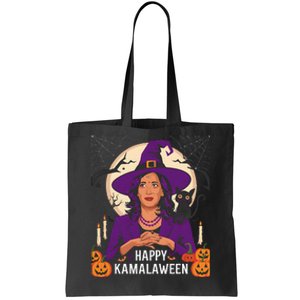 Happy Kamalaween Funny Halloween Kamala Harris Witchy Cat Tote Bag