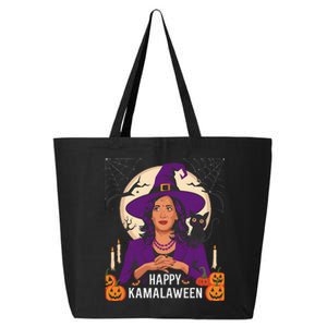 Happy Kamalaween Funny Halloween Kamala Harris Witchy Cat 25L Jumbo Tote