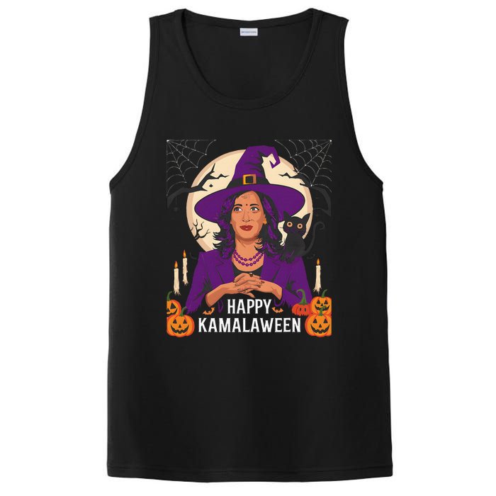 Happy Kamalaween Funny Halloween Kamala Harris Witchy Cat PosiCharge Competitor Tank