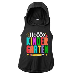 Hello Kindergarten First Day Of School Teachers Students Ladies PosiCharge Tri-Blend Wicking Draft Hoodie Tank