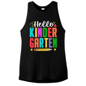 Hello Kindergarten First Day Of School Teachers Students Ladies PosiCharge Tri-Blend Wicking Tank