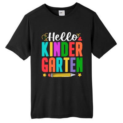 Hello Kindergarten First Day Of School Teachers Students Tall Fusion ChromaSoft Performance T-Shirt