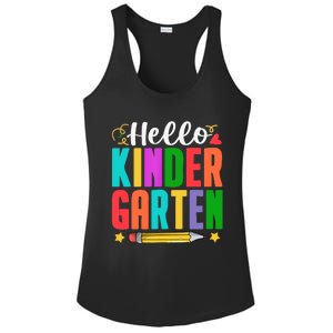 Hello Kindergarten First Day Of School Teachers Students Ladies PosiCharge Competitor Racerback Tank