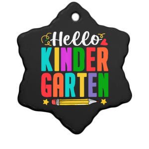 Hello Kindergarten First Day Of School Teachers Students Ceramic Star Ornament