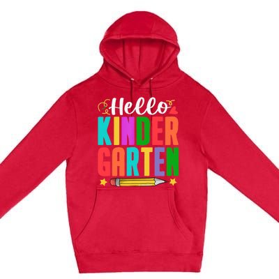 Hello Kindergarten First Day Of School Teachers Students Premium Pullover Hoodie