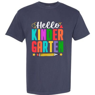 Hello Kindergarten First Day Of School Teachers Students Garment-Dyed Heavyweight T-Shirt