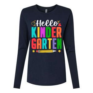 Hello Kindergarten First Day Of School Teachers Students Womens Cotton Relaxed Long Sleeve T-Shirt