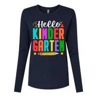 Hello Kindergarten First Day Of School Teachers Students Womens Cotton Relaxed Long Sleeve T-Shirt