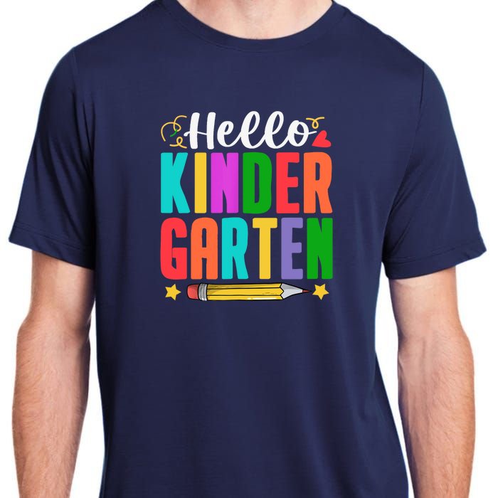 Hello Kindergarten First Day Of School Teachers Students Adult ChromaSoft Performance T-Shirt