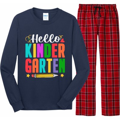 Hello Kindergarten First Day Of School Teachers Students Long Sleeve Pajama Set