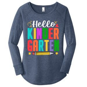 Hello Kindergarten First Day Of School Teachers Students Women's Perfect Tri Tunic Long Sleeve Shirt