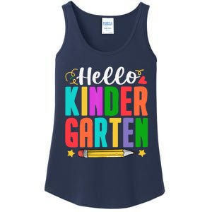 Hello Kindergarten First Day Of School Teachers Students Ladies Essential Tank