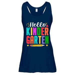 Hello Kindergarten First Day Of School Teachers Students Ladies Essential Flowy Tank