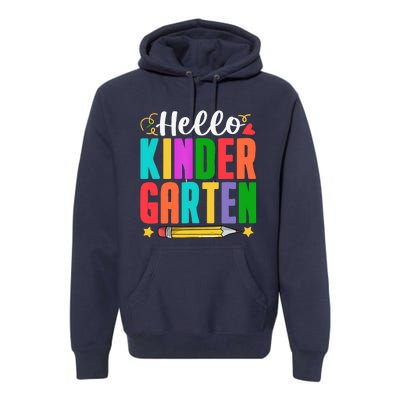 Hello Kindergarten First Day Of School Teachers Students Premium Hoodie