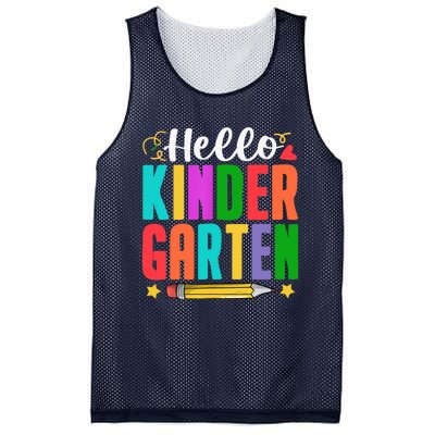 Hello Kindergarten First Day Of School Teachers Students Mesh Reversible Basketball Jersey Tank