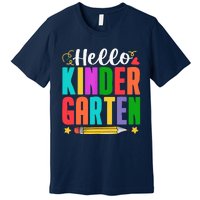 Hello Kindergarten First Day Of School Teachers Students Premium T-Shirt