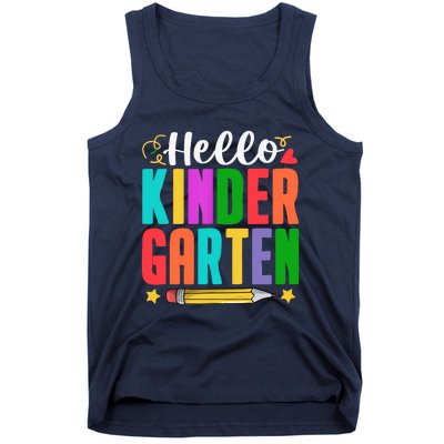 Hello Kindergarten First Day Of School Teachers Students Tank Top