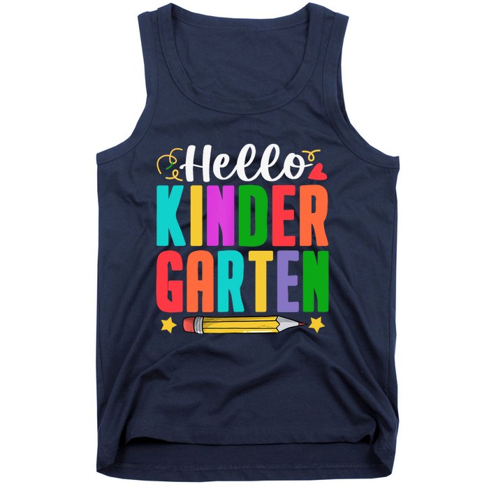 Hello Kindergarten First Day Of School Teachers Students Tank Top