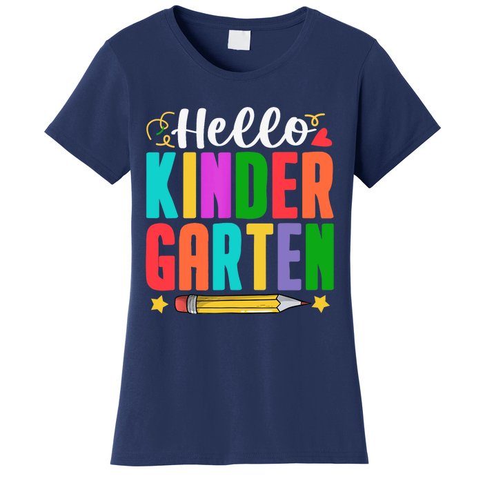 Hello Kindergarten First Day Of School Teachers Students Women's T-Shirt