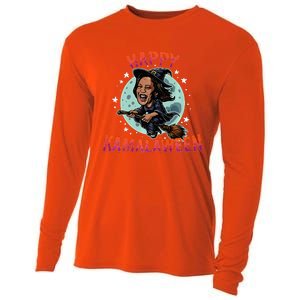 Happy Kamalaween Funny Kamala Harris 2024 Halloween Witch Cooling Performance Long Sleeve Crew