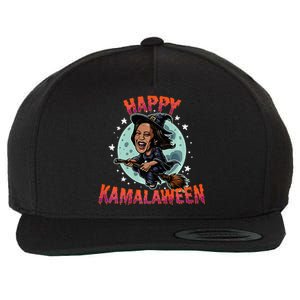 Happy Kamalaween Funny Kamala Harris 2024 Halloween Witch Wool Snapback Cap