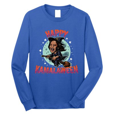 Happy Kamalaween Funny Kamala Harris 2024 Halloween Witch Long Sleeve Shirt